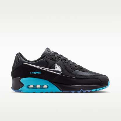 Nike Air Max 90 Premium "Scorpion" Schuh (Herren) – Schwarz/Gamma Blue/Ice/Chrome