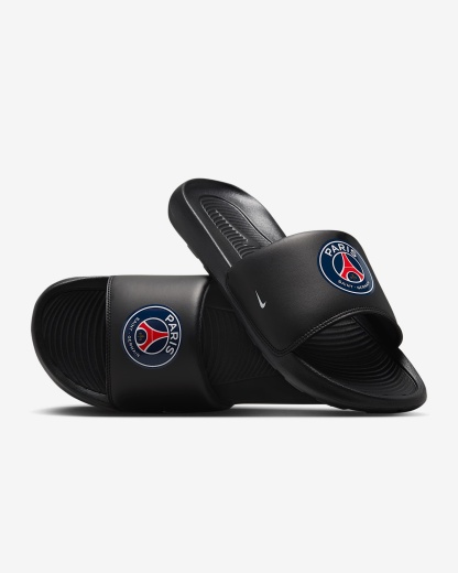 Paris Saint-Germain Victori One Nike Fußball-Slides (Herren) – Schwarz/Multi-Color/Weiß