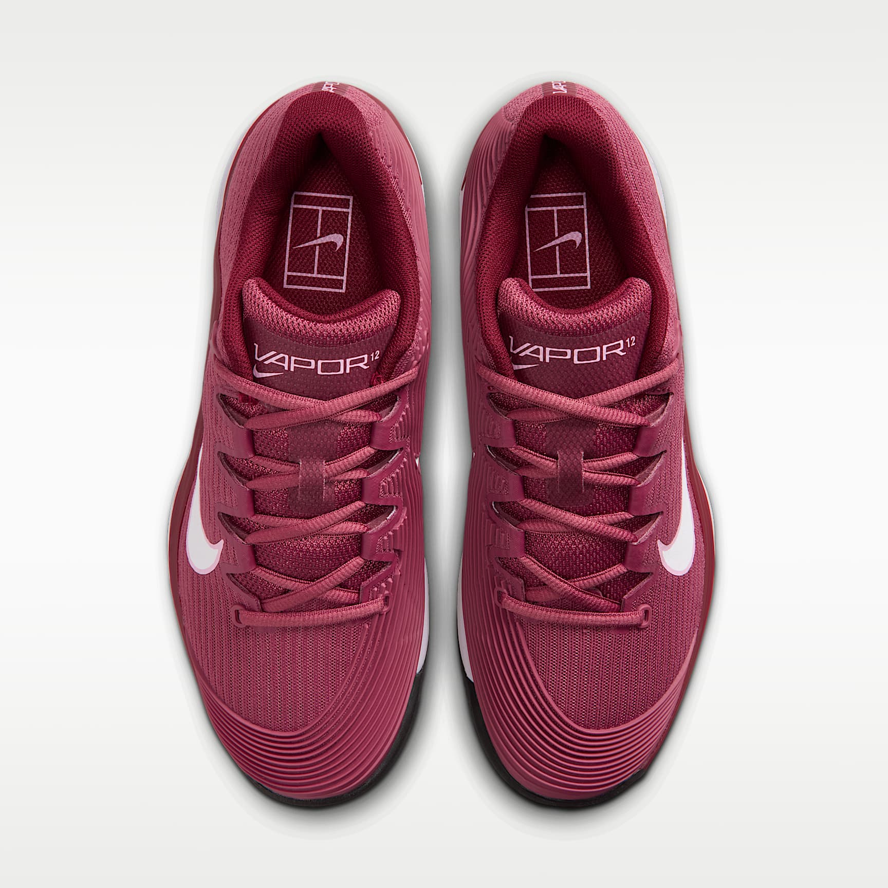 Nike Vapor 12 Tennisschuh für Clay Courts (Damen) – Pink Smoke/Vast Grey/Schwarz/Weiß