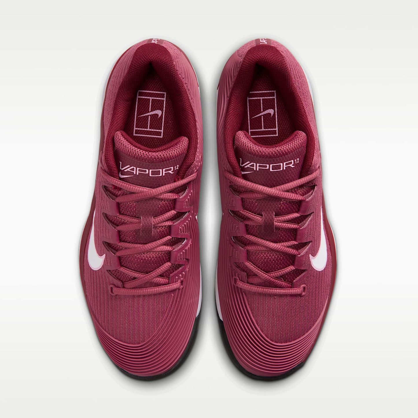 Nike Vapor 12 Tennisschuh für Clay Courts (Damen) – Pink Smoke/Vast Grey/Schwarz/Weiß