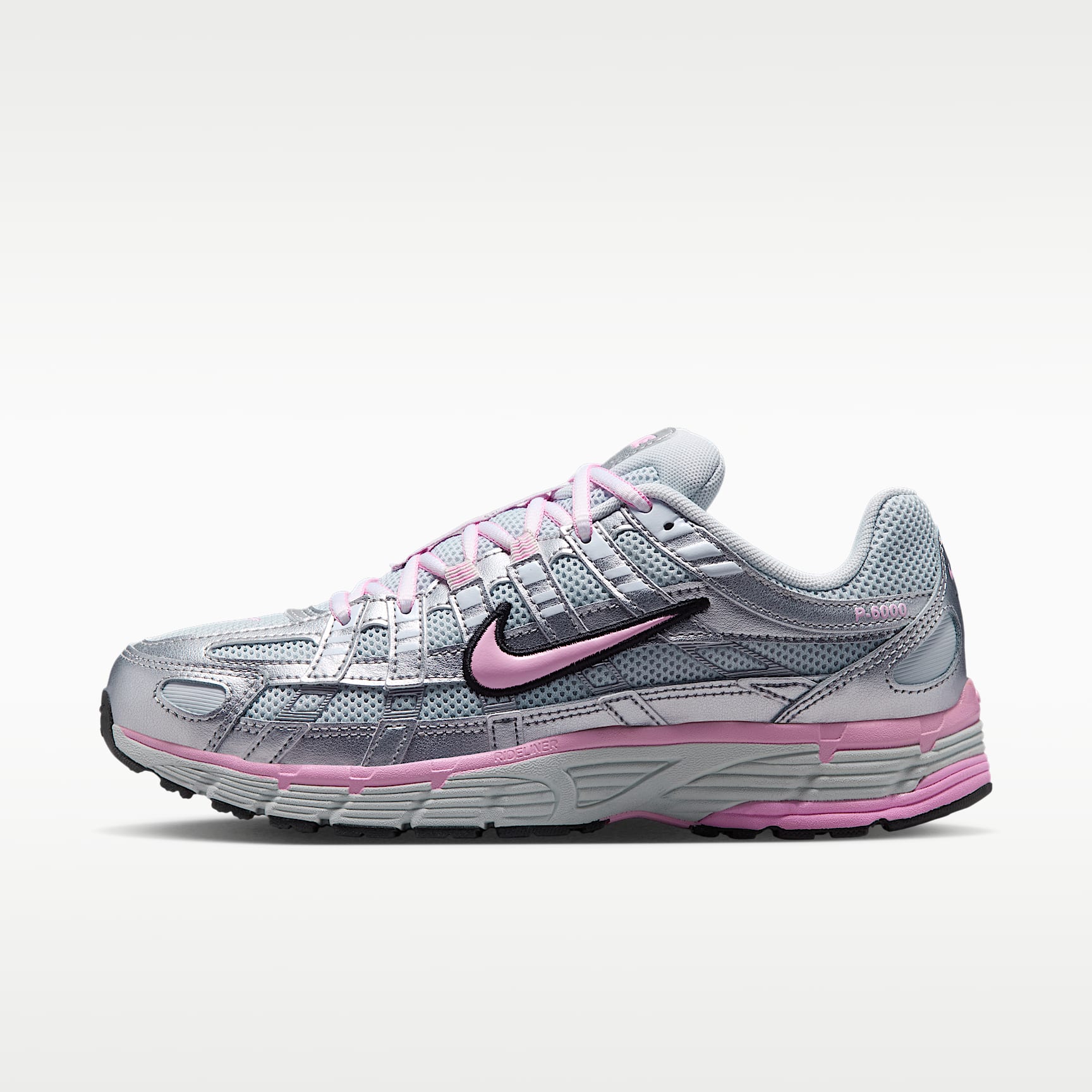 Nike P-6000 Schuh (Damen) – Pure Platinum/Metallic Silver/Schwarz/Pink Rise