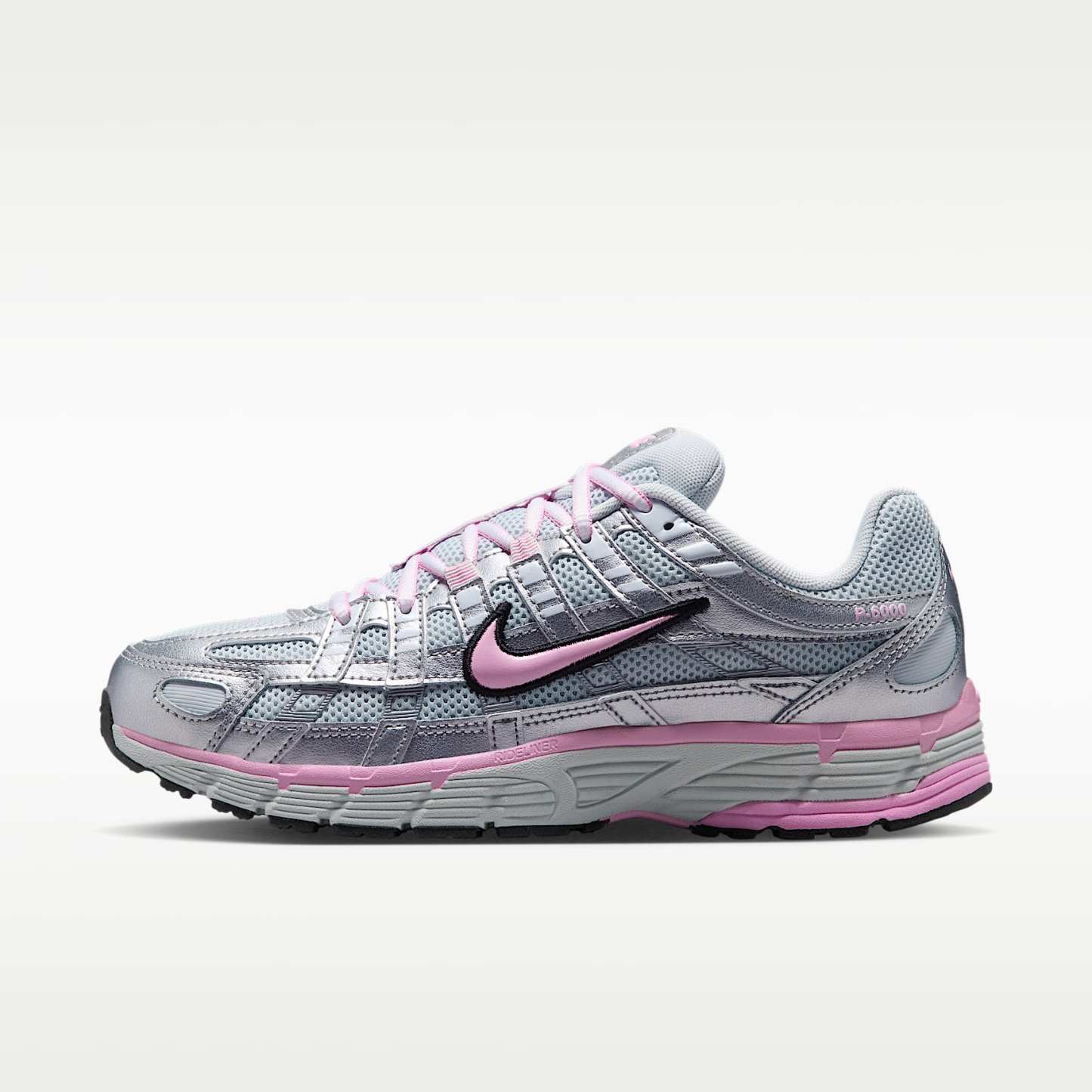 Nike P-6000 Schuh (Damen) – Pure Platinum/Metallic Silver/Schwarz/Pink Rise