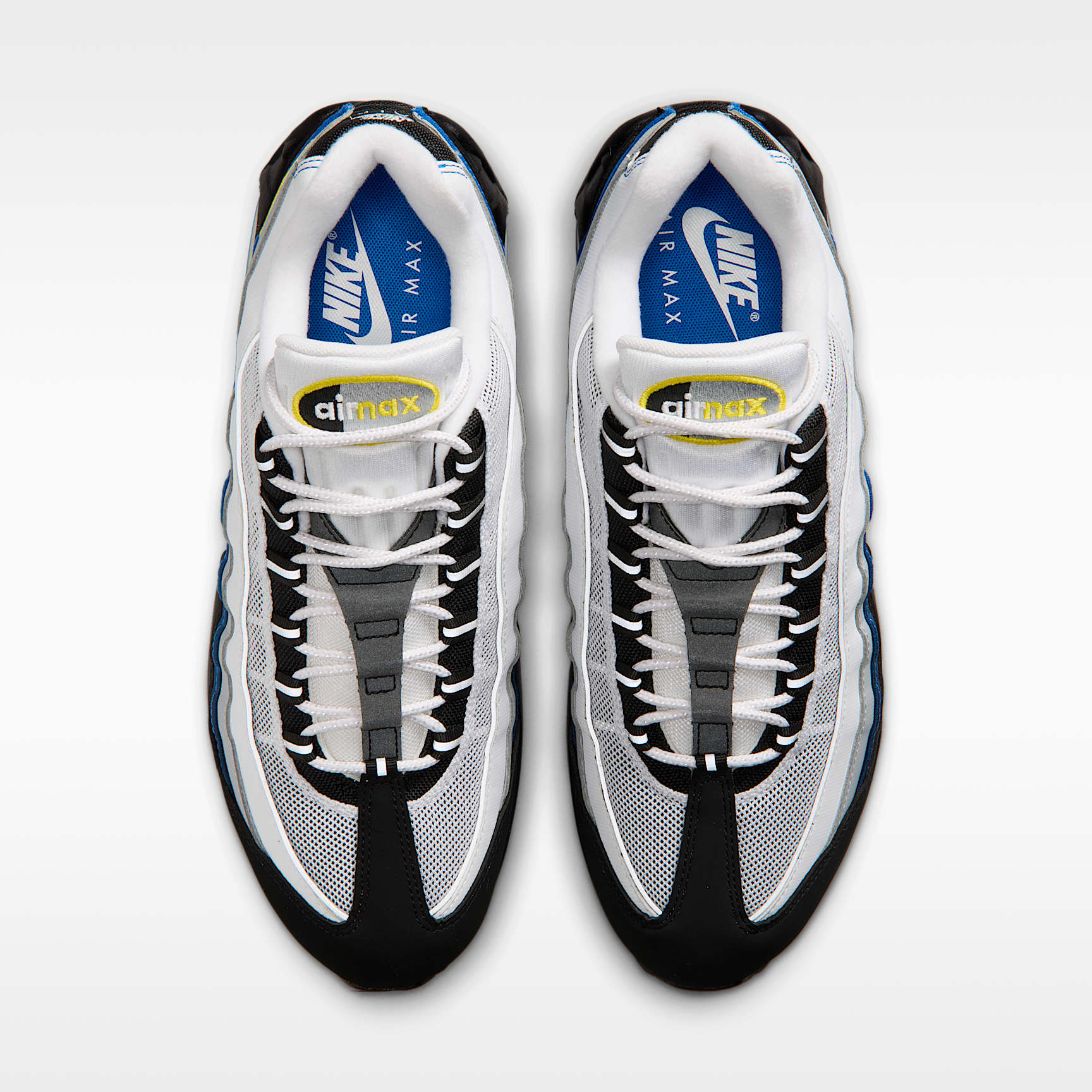 Nike Air Max 95 Big Bubble Schuh (Herren) – Weiß/Schwarz/Reflect Silver/Royal Blue