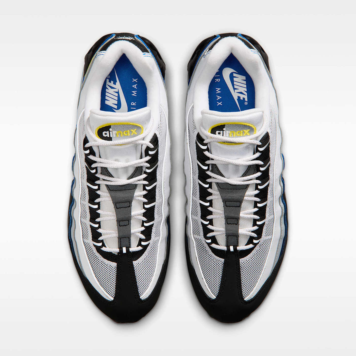 Nike Air Max 95 Big Bubble Schuh (Herren) – Weiß/Schwarz/Reflect Silver/Royal Blue