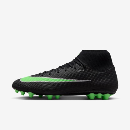 Nike Mercurial Superfly 11 Academy High-Top-Fußballschuh für Kunstrasen – Schwarz/Schwarz/Illusion Green