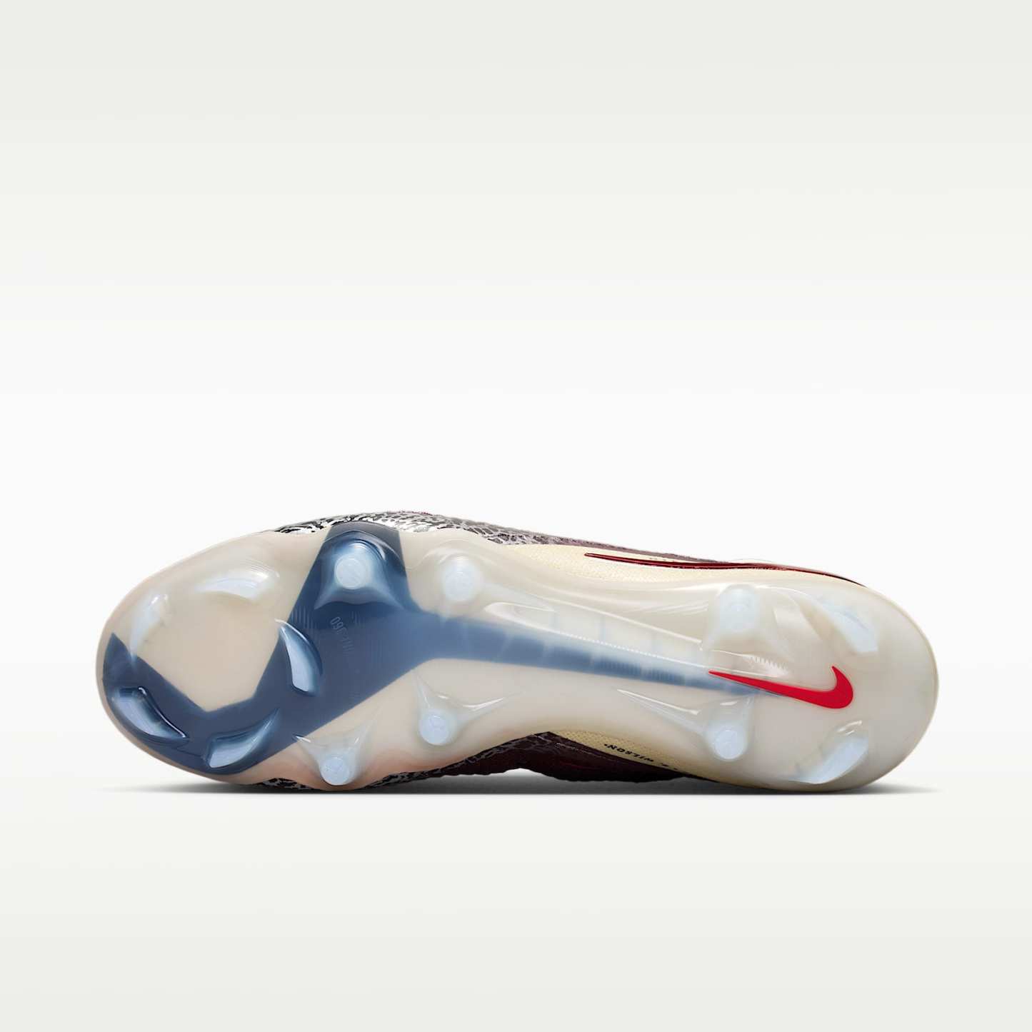 Nike United Phantom 6 High Elite Fußballschuh für normalen Rasen – Burgundy Crush/Fossil/University Red