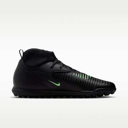 Nike Phantom 6 High Club Fußballschuh für Turf – Schwarz/Schwarz/Illusion Green