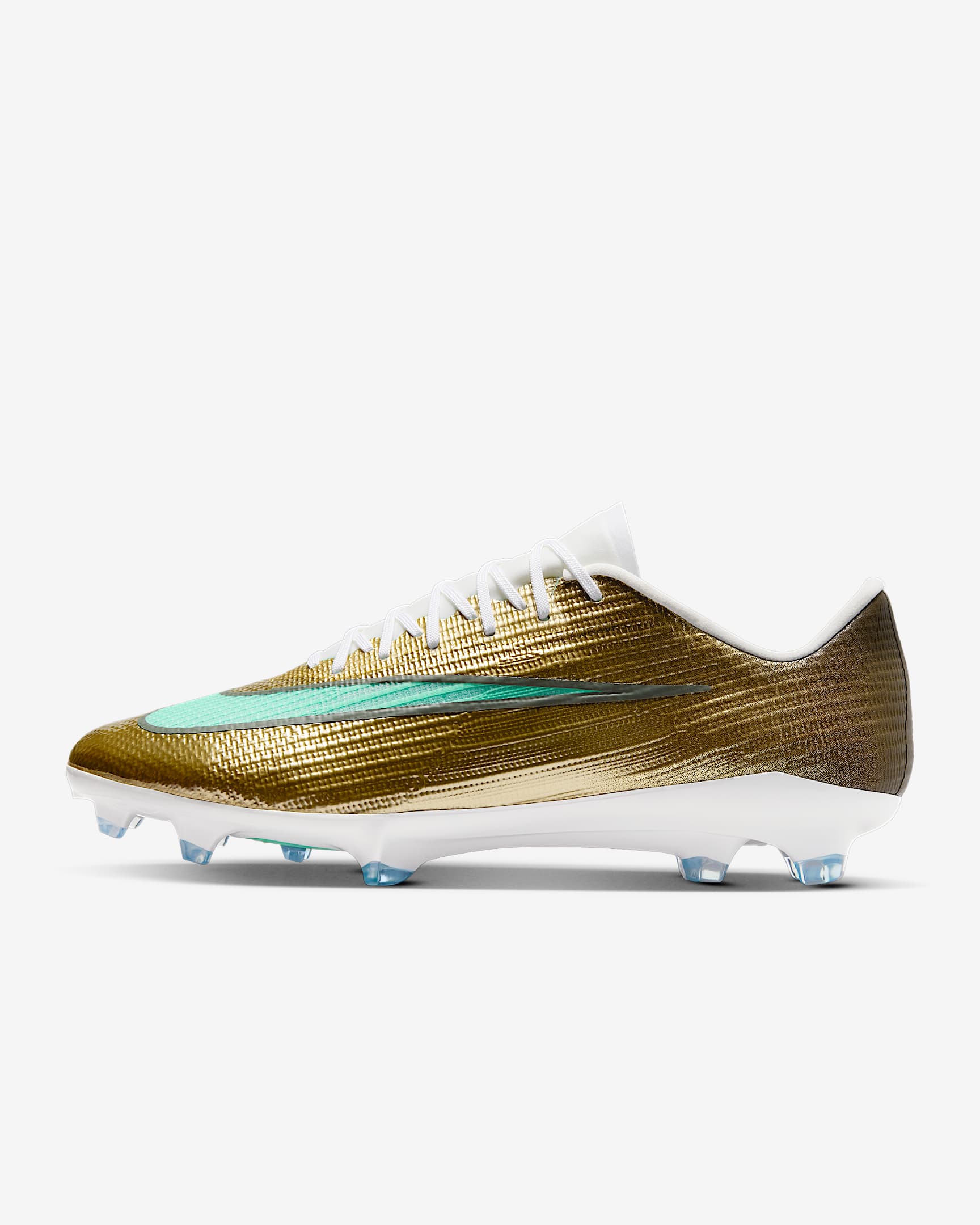 Nike Mercurial Superfly 11 Pro „Kylian Mbappé“ Low-Top-Fußballschuh für normalen Rasen – Metallic Gold/Green Glow