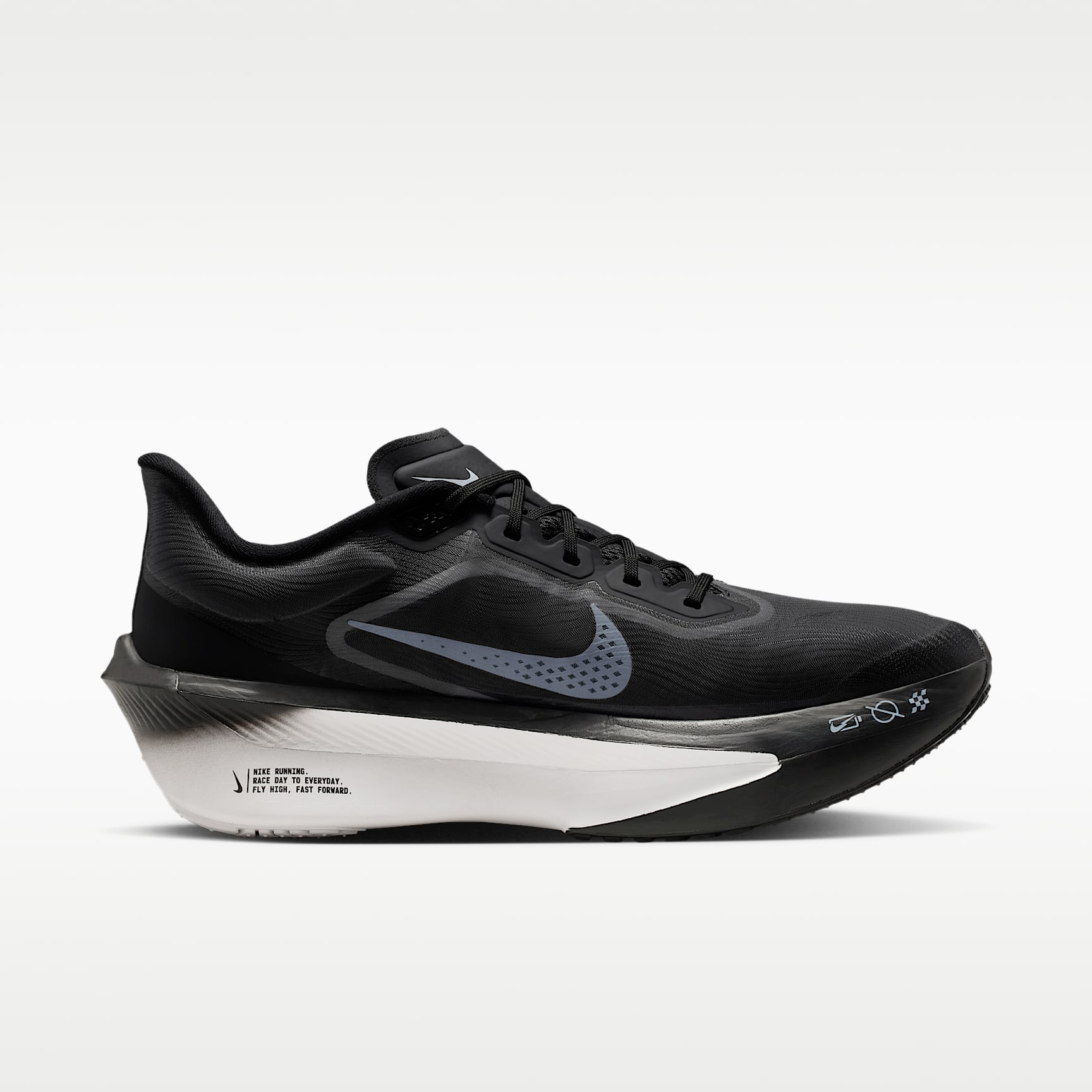 Nike Zoom Fly 6 Straßenlaufschuh für Wettkämpfe (Herren) – Schwarz/Light Smoke Grey/Weiß