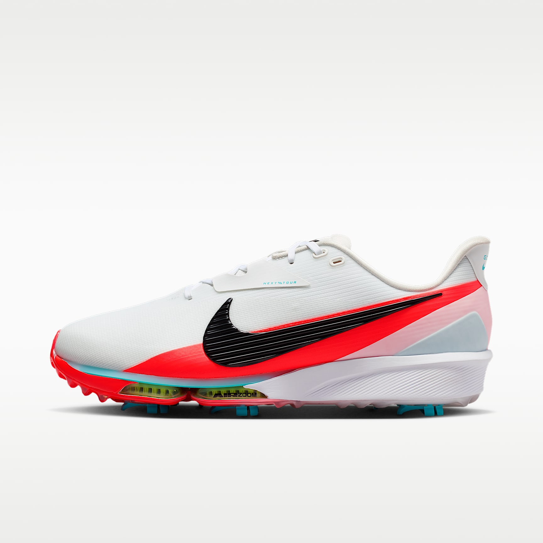 Nike NEXT% TOUR 3 Golfschuh – Summit White/Bright Crimson/Dusty Cactus/Schwarz