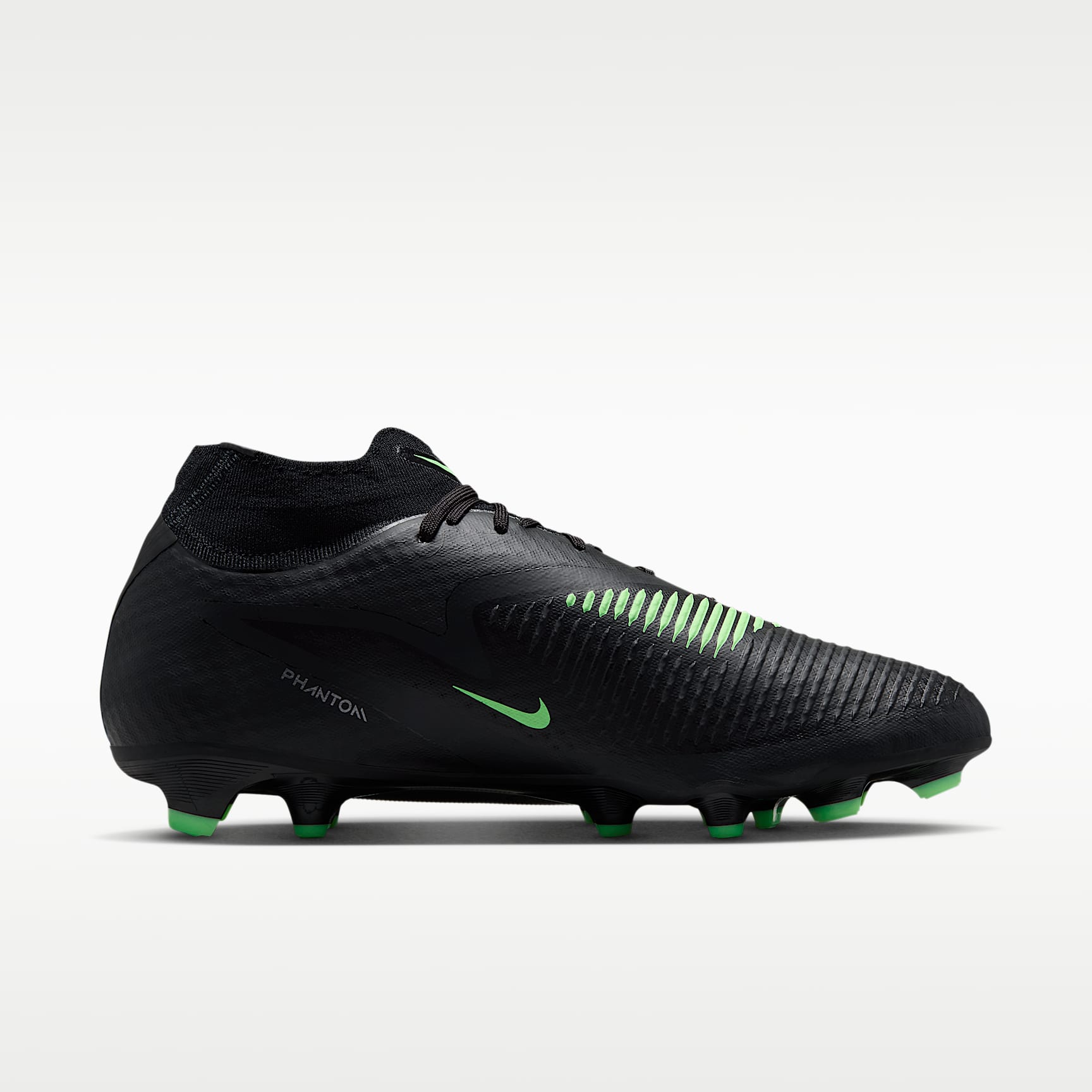 Nike Phantom 6 High Academy Fußballschuh für verschiedene Böden – Schwarz/Schwarz/Illusion Green