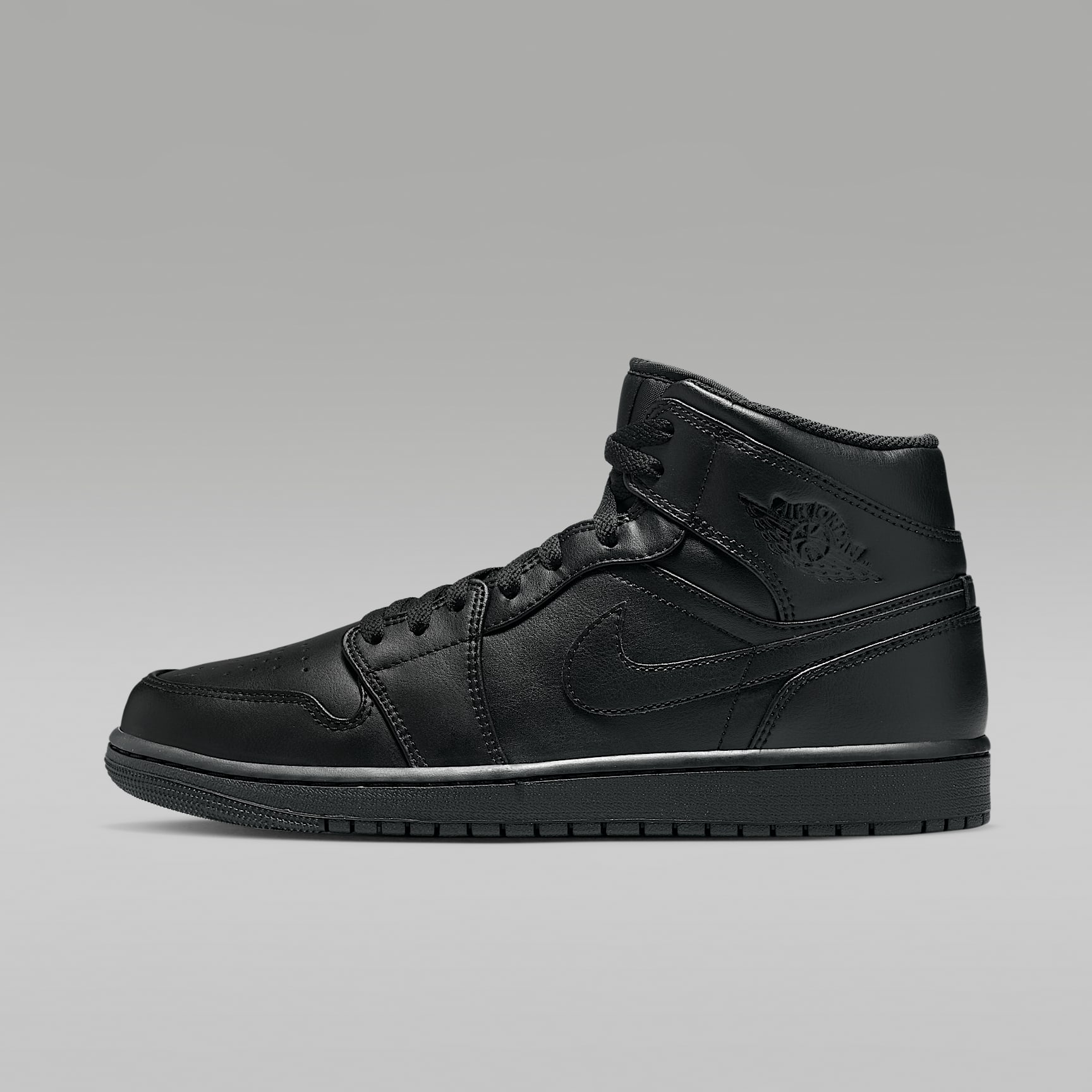Air Jordan 1 Mid Schuh (Herren) – Schwarz/Schwarz/Schwarz
