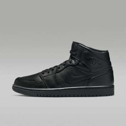 Air Jordan 1 Mid Schuh (Herren) – Schwarz/Schwarz/Schwarz