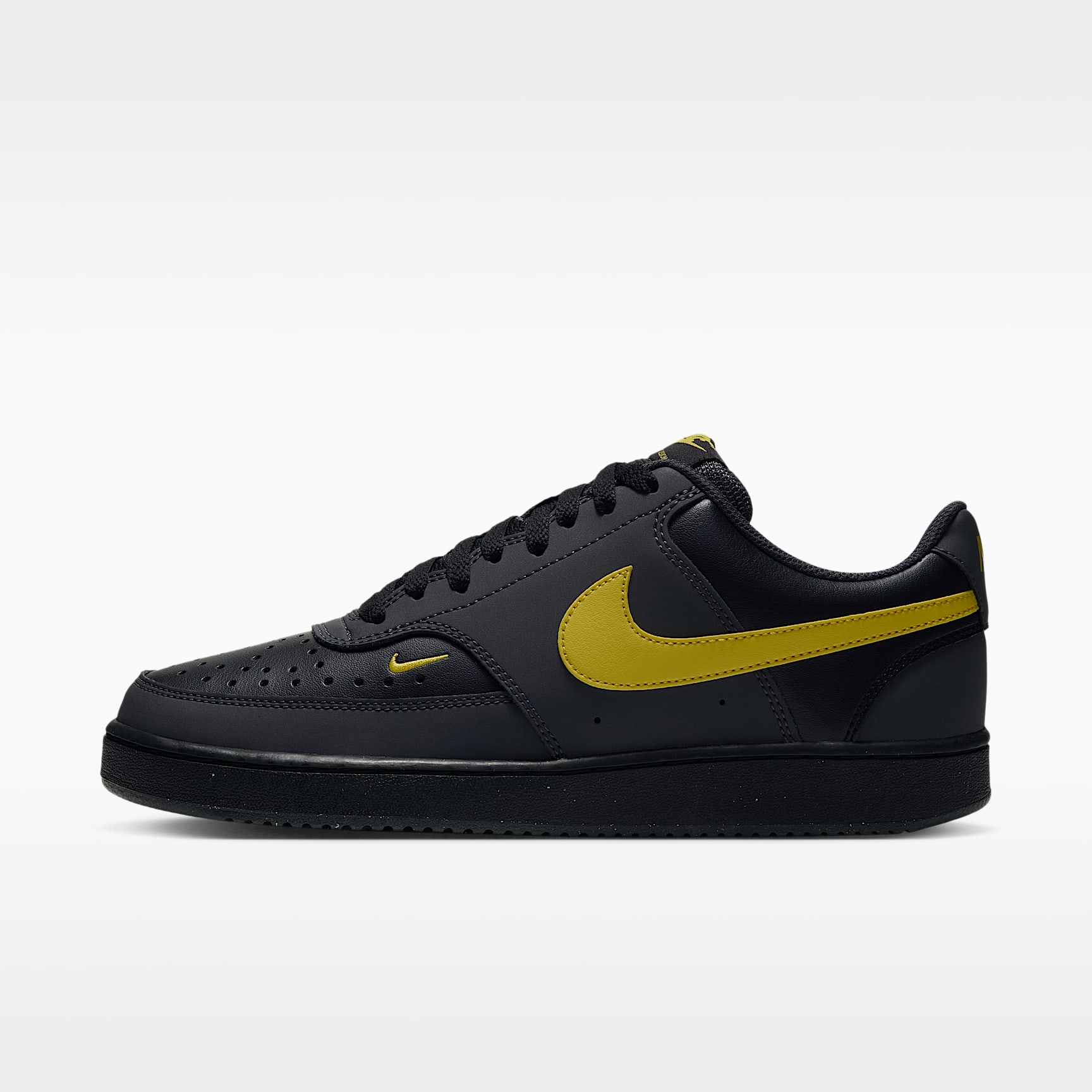 Nike Court Vision Low Herrenschuh – Dark Smoke Grey/Schwarz/Chrome Yellow