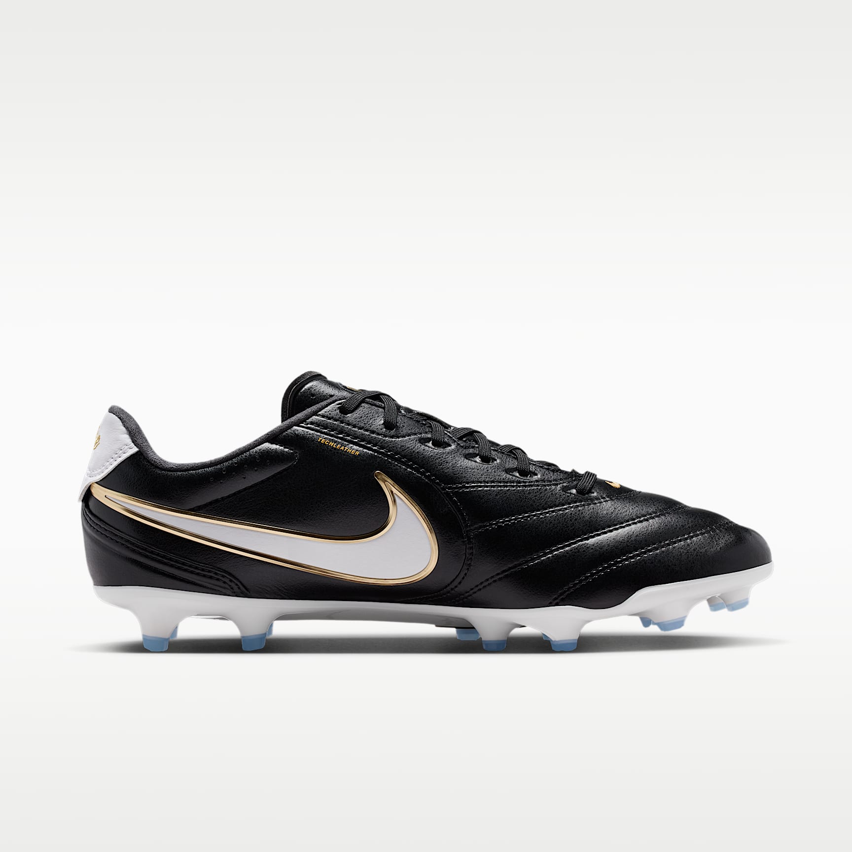Nike Tiempo Ligera Pro Low-Top-Fußballschuh für normalen Rasen – Schwarz/Weiß