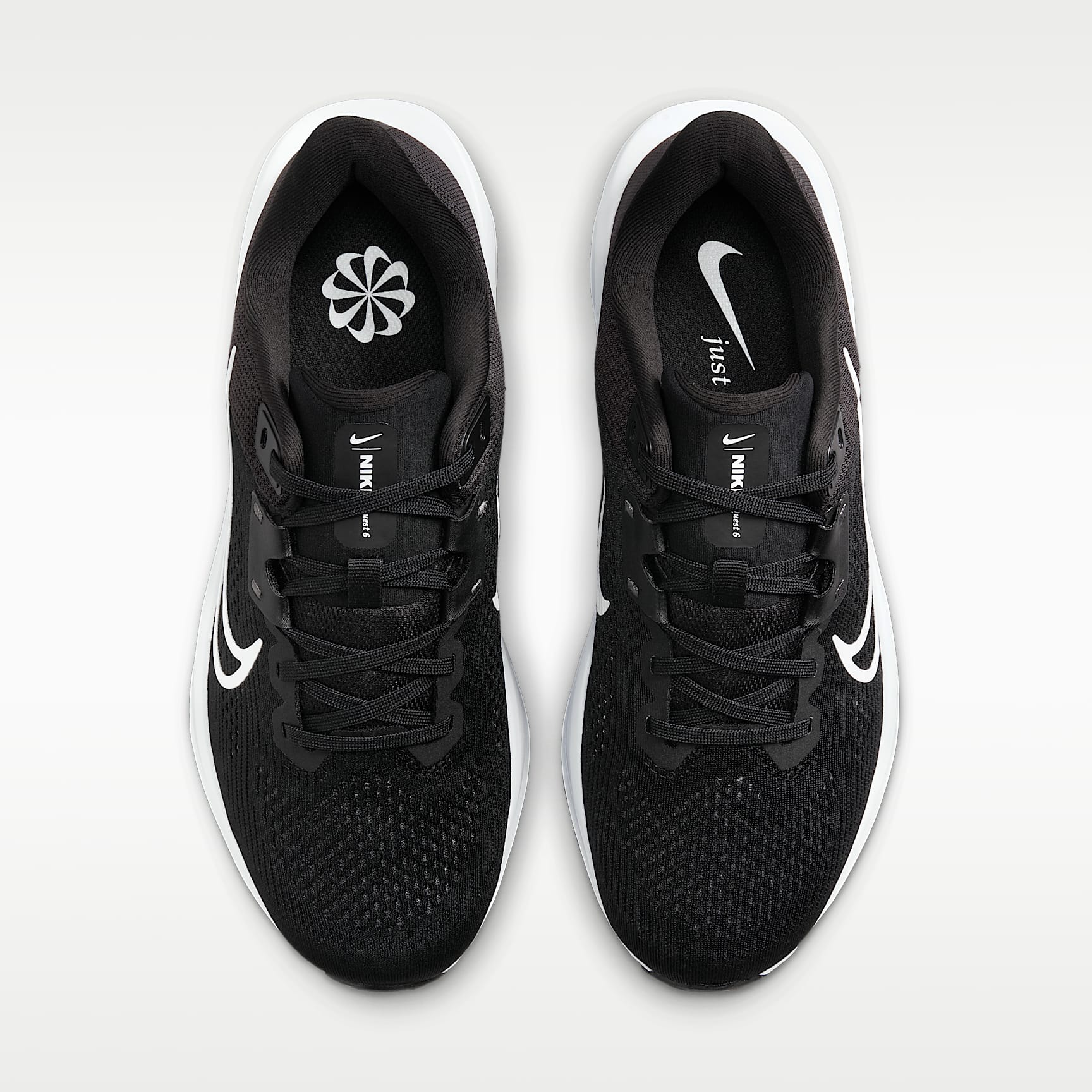 Nike Quest 6 Straßenlaufschuh (Damen) – Schwarz/Iron Grey/Weiß