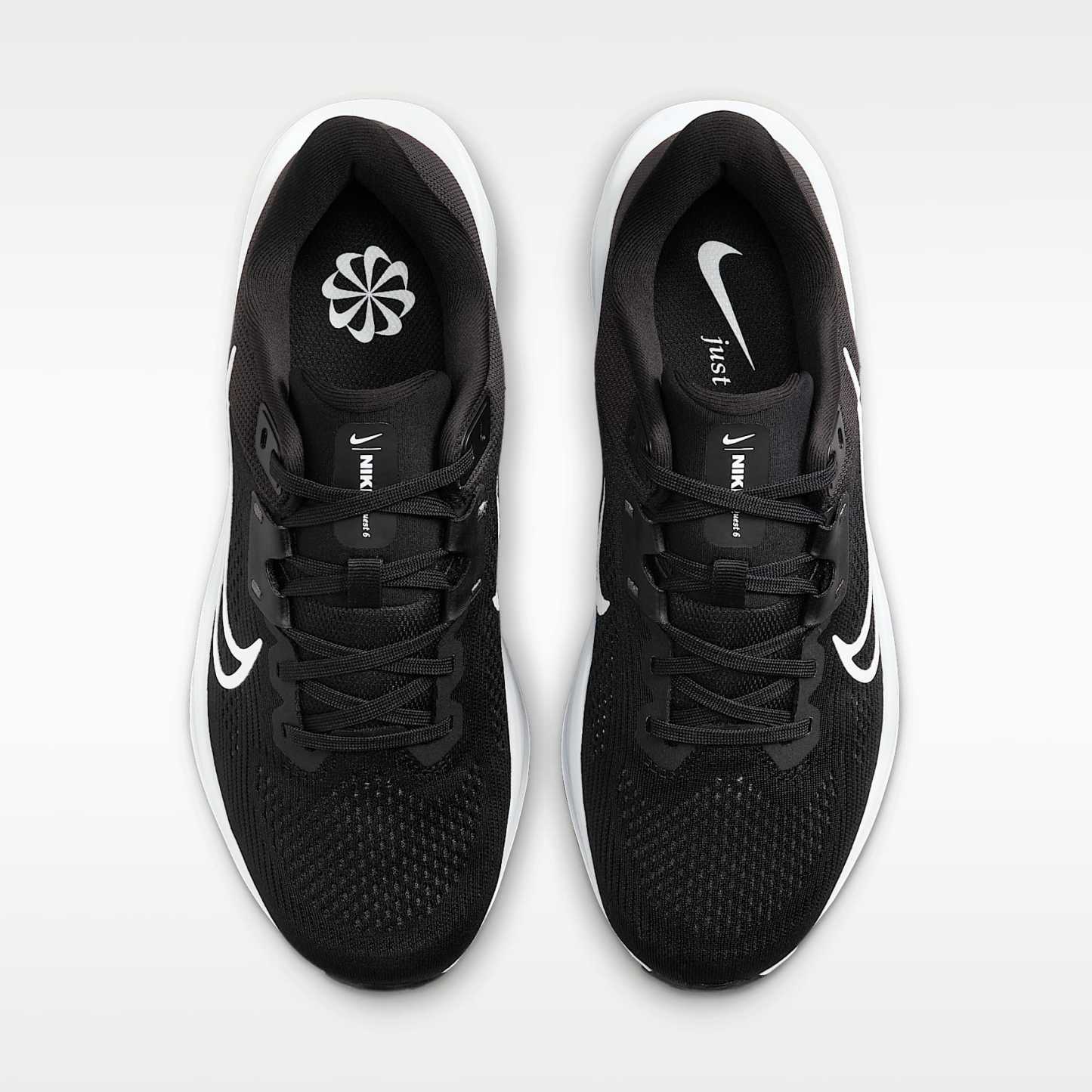 Nike Quest 6 Straßenlaufschuh (Damen) – Schwarz/Iron Grey/Weiß