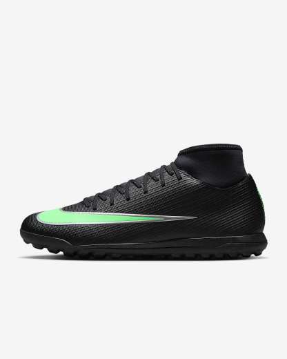 Nike Mercurial Superfly 11 Club High-Top-Fußballschuh für Turf – Schwarz/Schwarz/Illusion Green