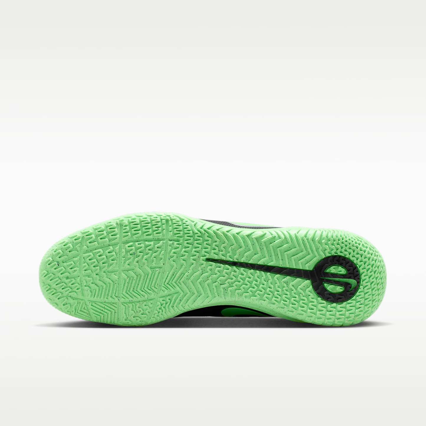 Nike Tiempo Maestro Club Low-Top-Fußballschuh für Hallen- und Hartplätze – Schwarz/Schwarz/Illusion Green