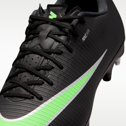 Nike Mercurial Vapor 17 Academy Low-Top-Fußballschuh für weichen Rasen – Schwarz/Schwarz/Illusion Green