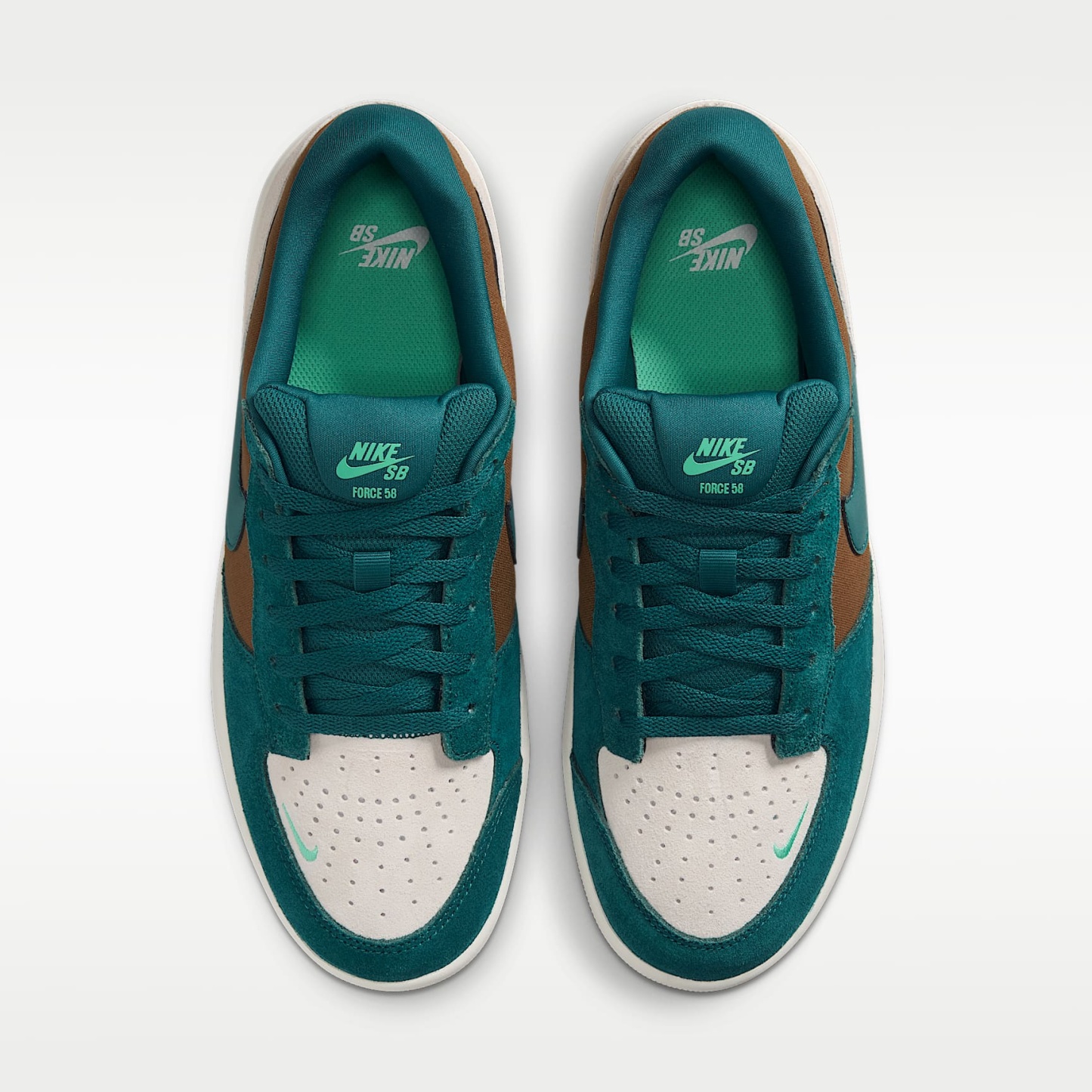 Nike SB Force 58 Skateboardschuh – Mosswood Brown/Light Orewood Brown/Sail/Geode Teal