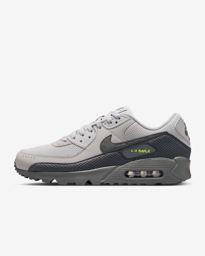 Nike Air Max 90 Premium Schuh (Herren) – Light Smoke Grey/Smoke Grey/Volt/Iron Grey