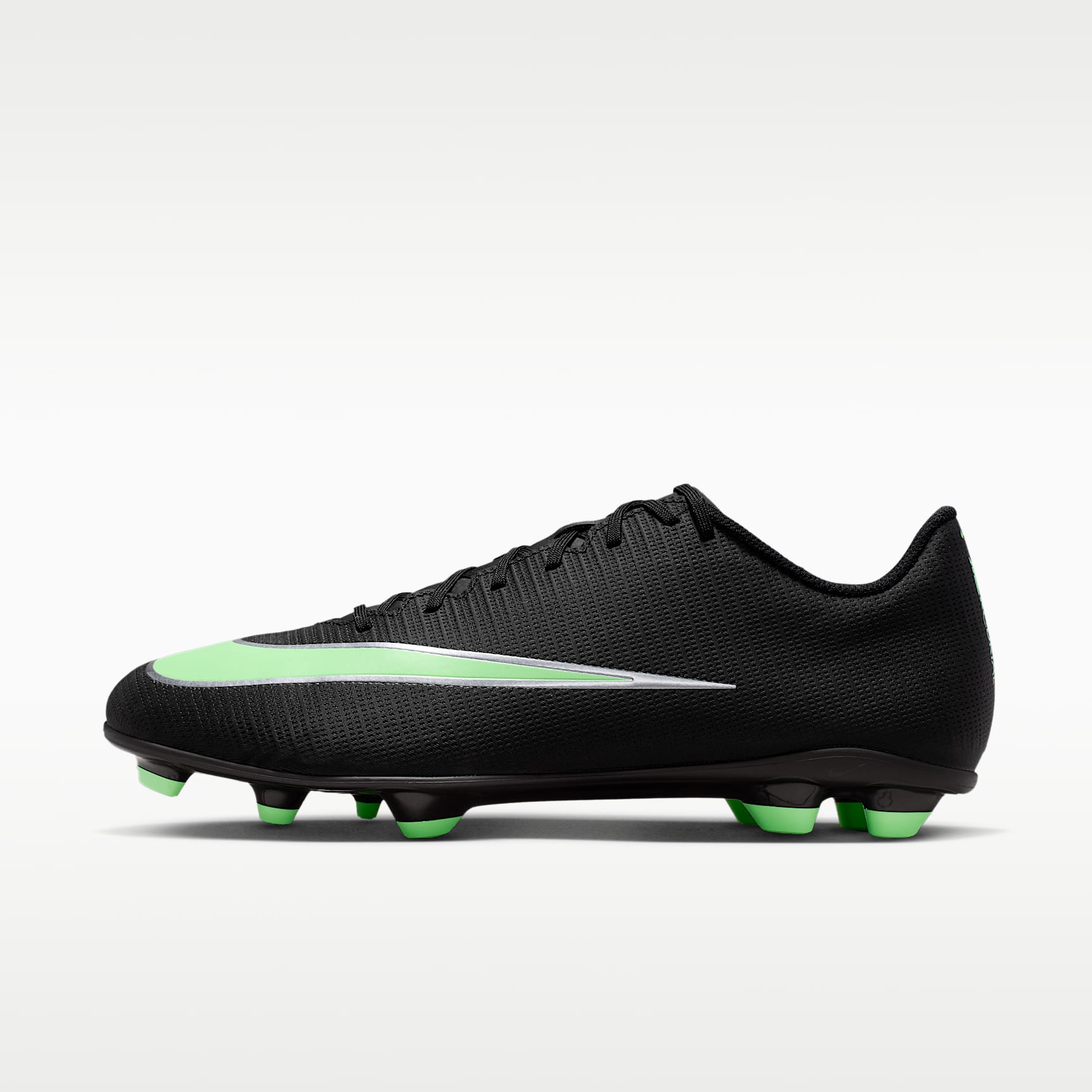 Nike Mercurial Vapor 17 Club Low-Top-Fußballschuh für verschiedene Böden – Schwarz/Schwarz/Illusion Green