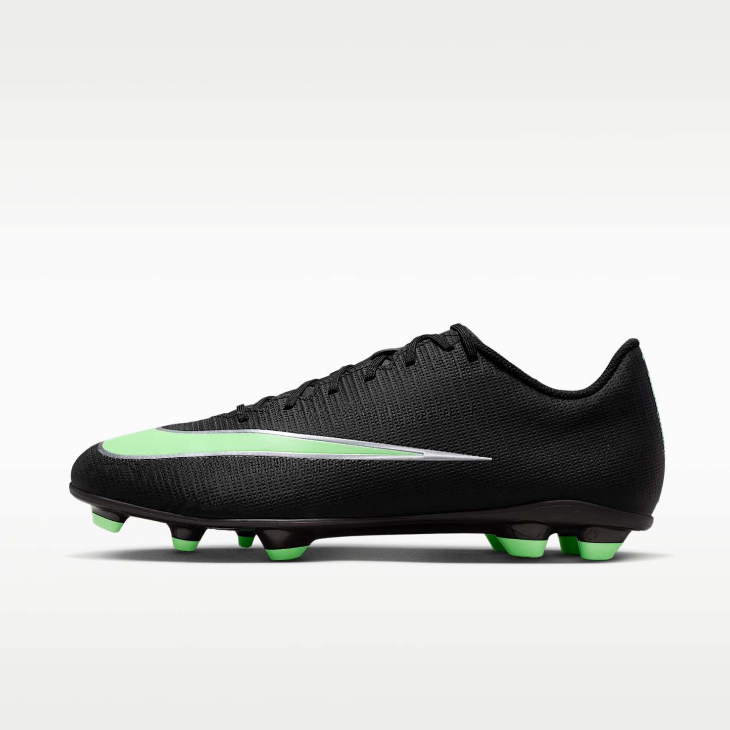 Nike Mercurial Vapor 17 Club Low-Top-Fußballschuh für verschiedene Böden – Schwarz/Schwarz/Illusion Green