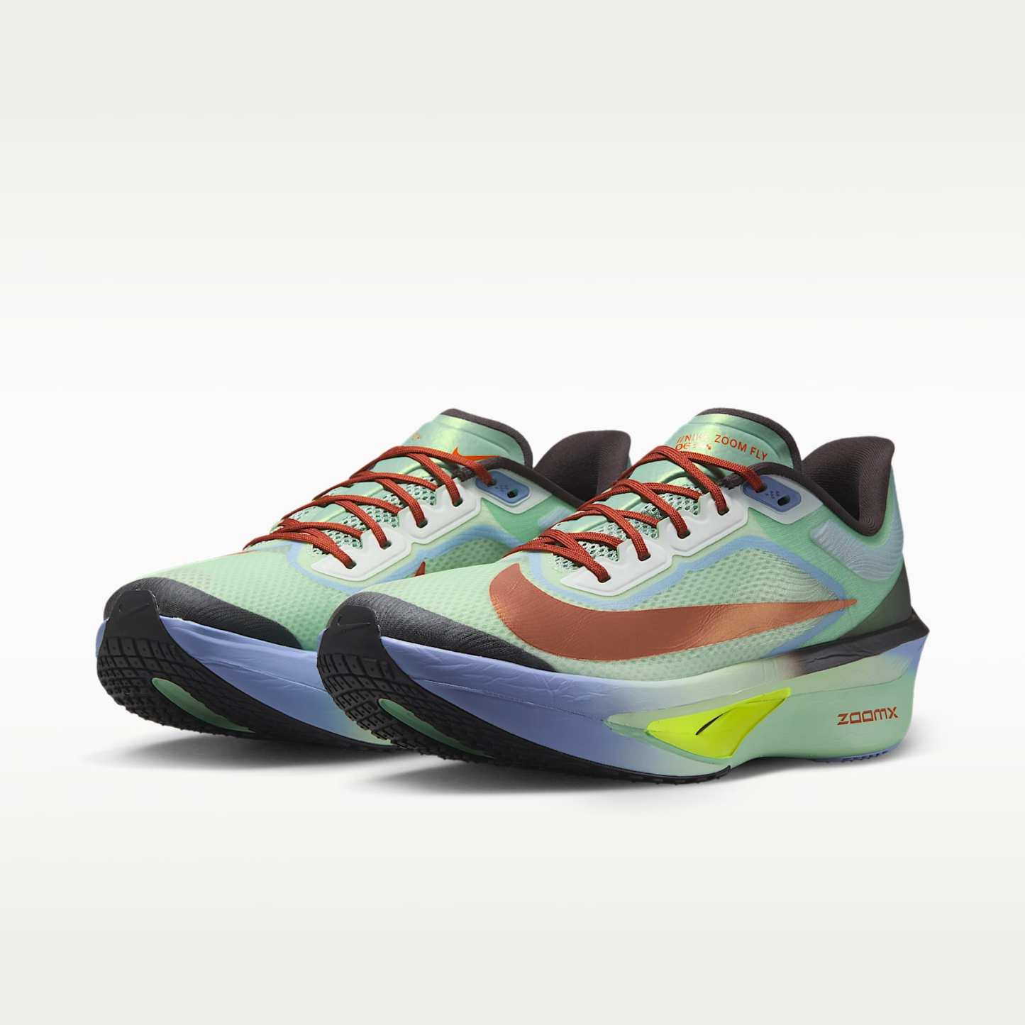 Nike Zoom Fly 6 Straßenlaufschuh für Wettkämpfe (Herren) – Steam/Frosted Spruce/Purple Fade/Rugged Orange