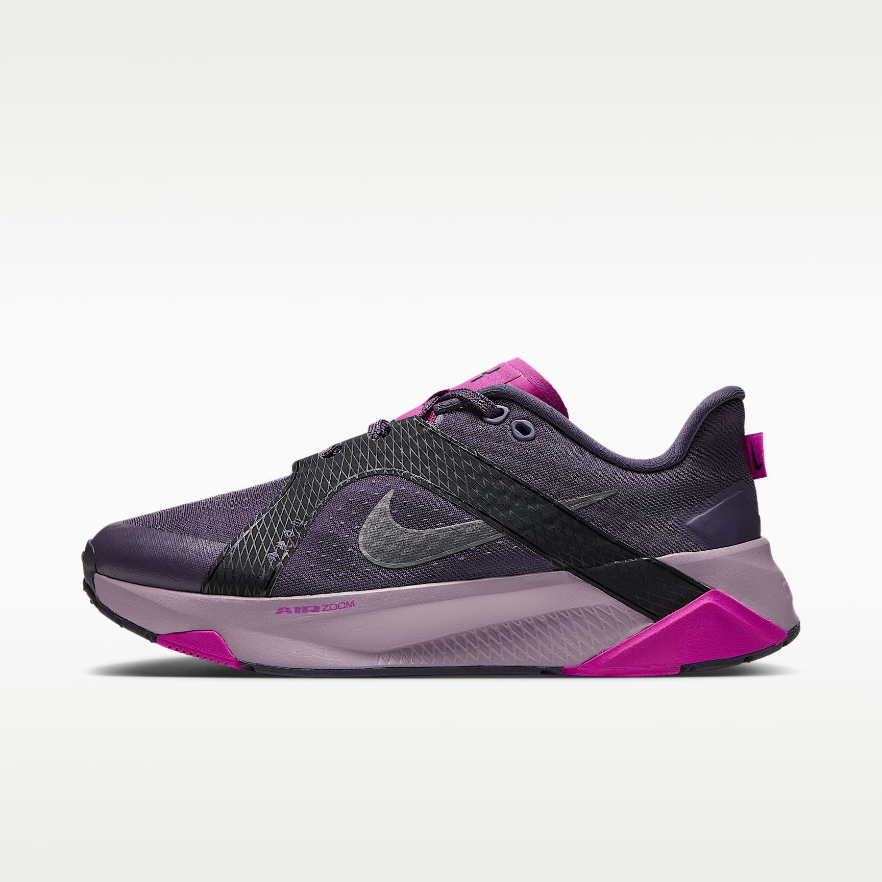 Nike Hybrid RN Trainingsschuh (Damen) – Dark Raisin/Schwarz/Fuchsia Blast/Metallic Dark Grey