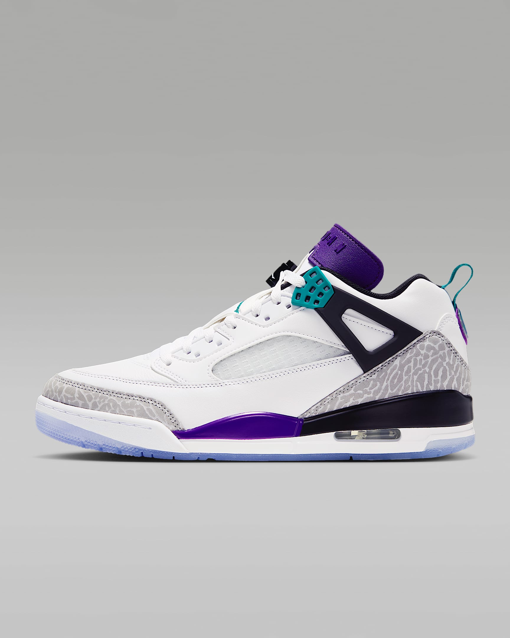 Jordan Spizike Low Herrenschuh – Weiß/Court Purple/Light Smoke Grey/Rio Teal