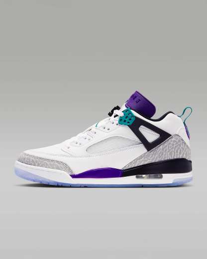 Jordan Spizike Low Herrenschuh – Weiß/Court Purple/Light Smoke Grey/Rio Teal