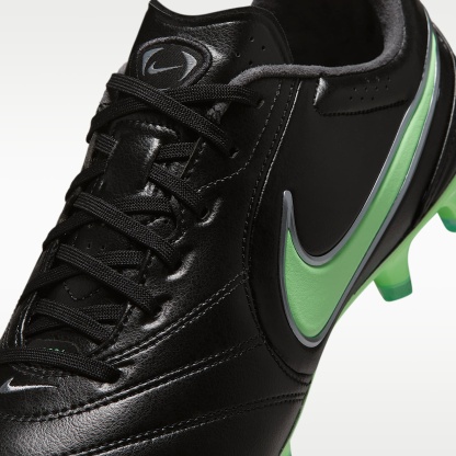 Nike Tiempo Ligera Pro Low-Top-Fußballschuh für normalen Rasen – Schwarz/Schwarz/Illusion Green