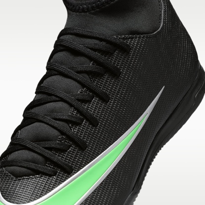 Nike Mercurial Superfly 11 Club High-Top-Fußballschuh für Hallen- und Hartplätze – Schwarz/Schwarz/Illusion Green