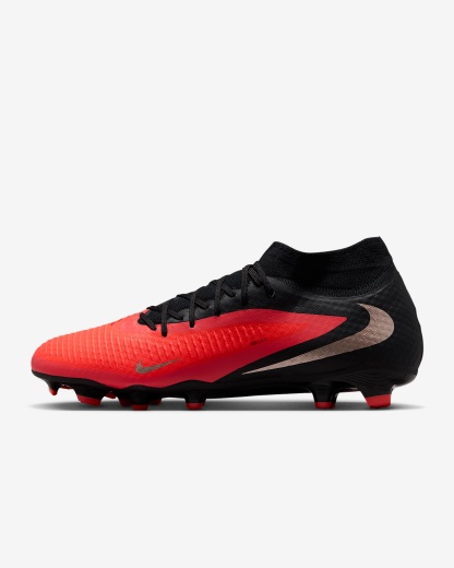 Nike Phantom 6 High Academy Fußballschuh für verschiedene Böden – Bright Crimson/Schwarz/Blur