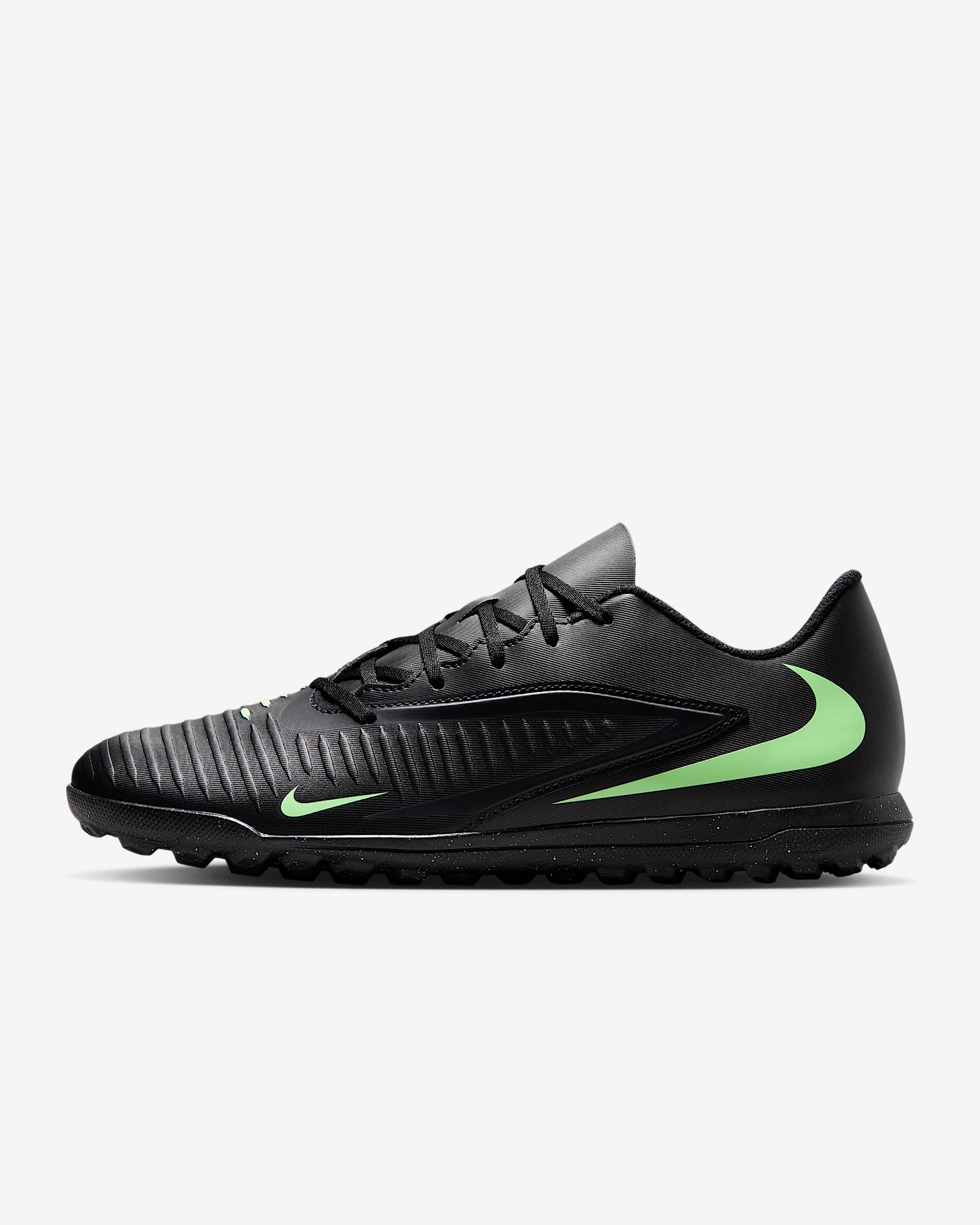 Nike Phantom 6 Low Club Fußballschuh für Turf – Schwarz/Schwarz/Illusion Green