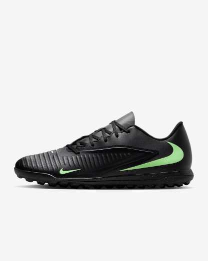 Nike Phantom 6 Low Club Fußballschuh für Turf – Schwarz/Schwarz/Illusion Green
