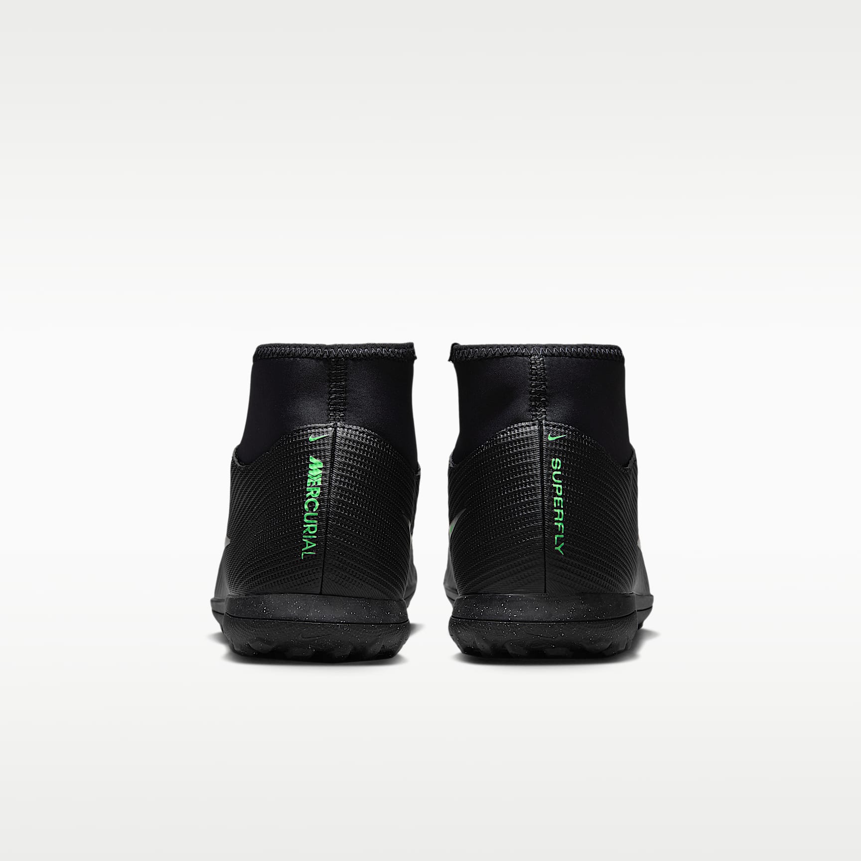 Nike Mercurial Superfly 11 Club High-Top-Fußballschuh für Turf – Schwarz/Schwarz/Illusion Green