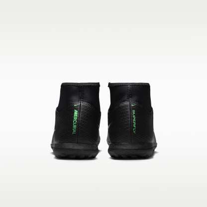 Nike Mercurial Superfly 11 Club High-Top-Fußballschuh für Turf – Schwarz/Schwarz/Illusion Green