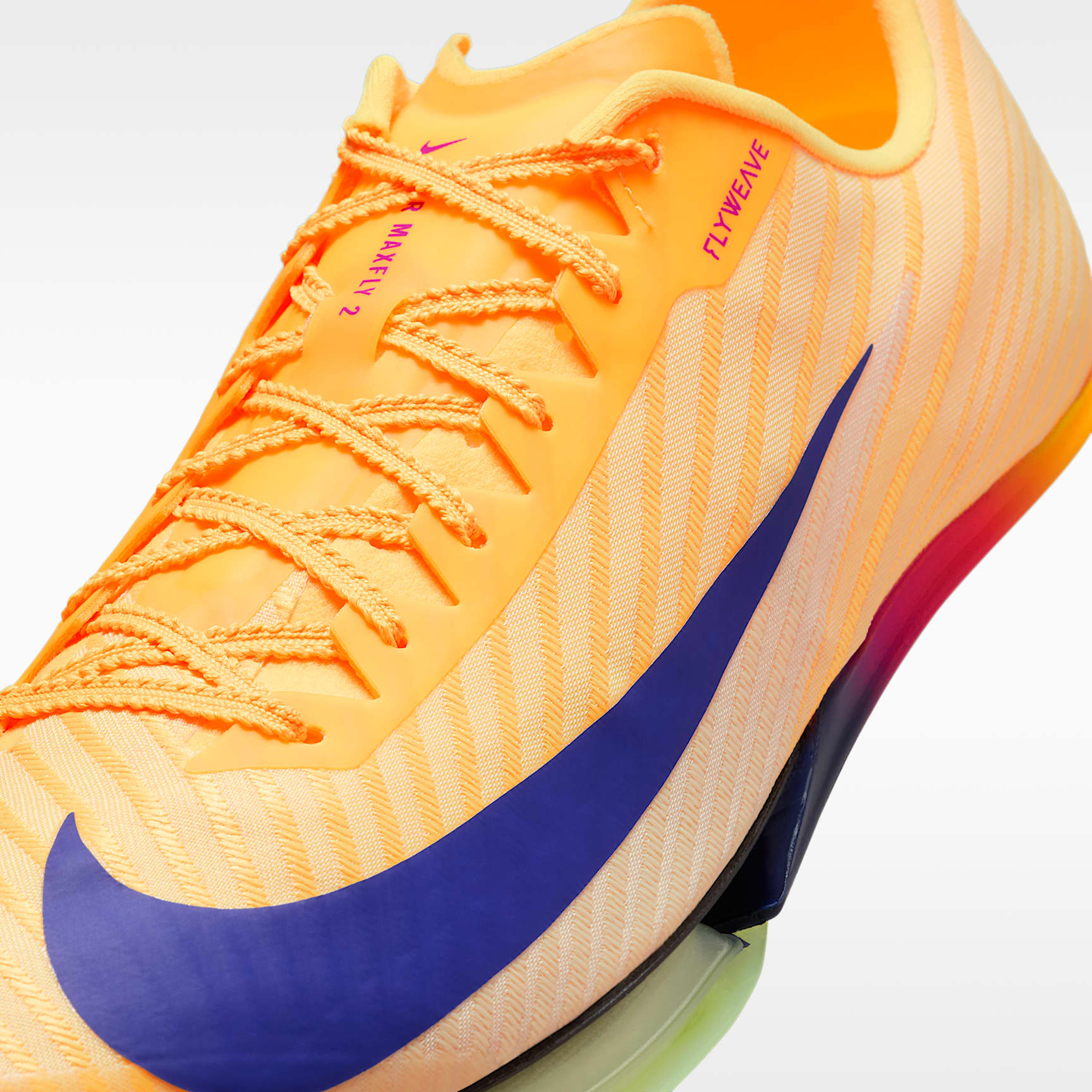 Nike Maxfly 2 Leichtathletik-Sprint-Spikes – Citron Pulse/Volt Ice/Vivid Purple/Indigo Burst