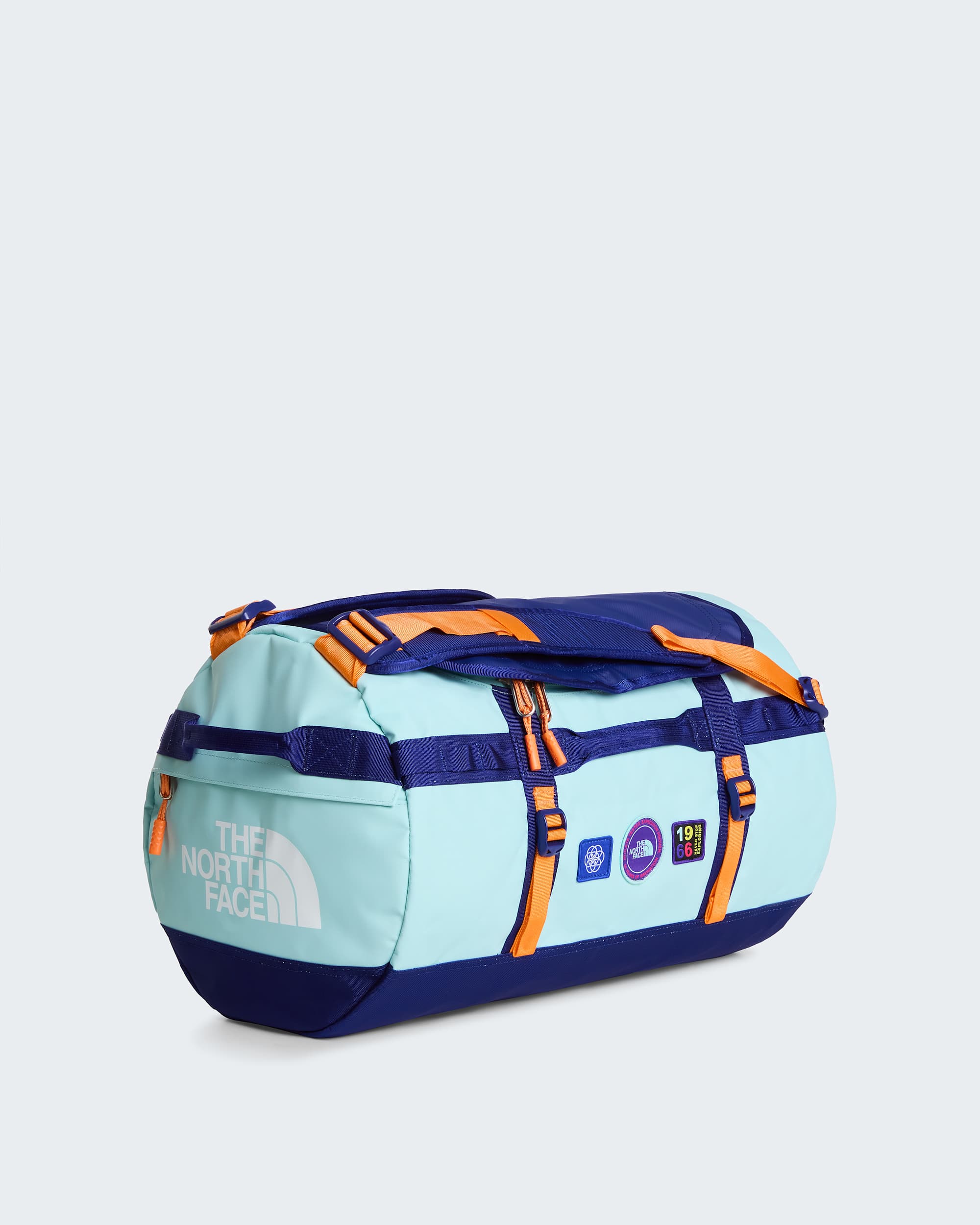 Base Camp Duffel-Tasche 50L – S – Canal Blue-Bold Blue-Papaya