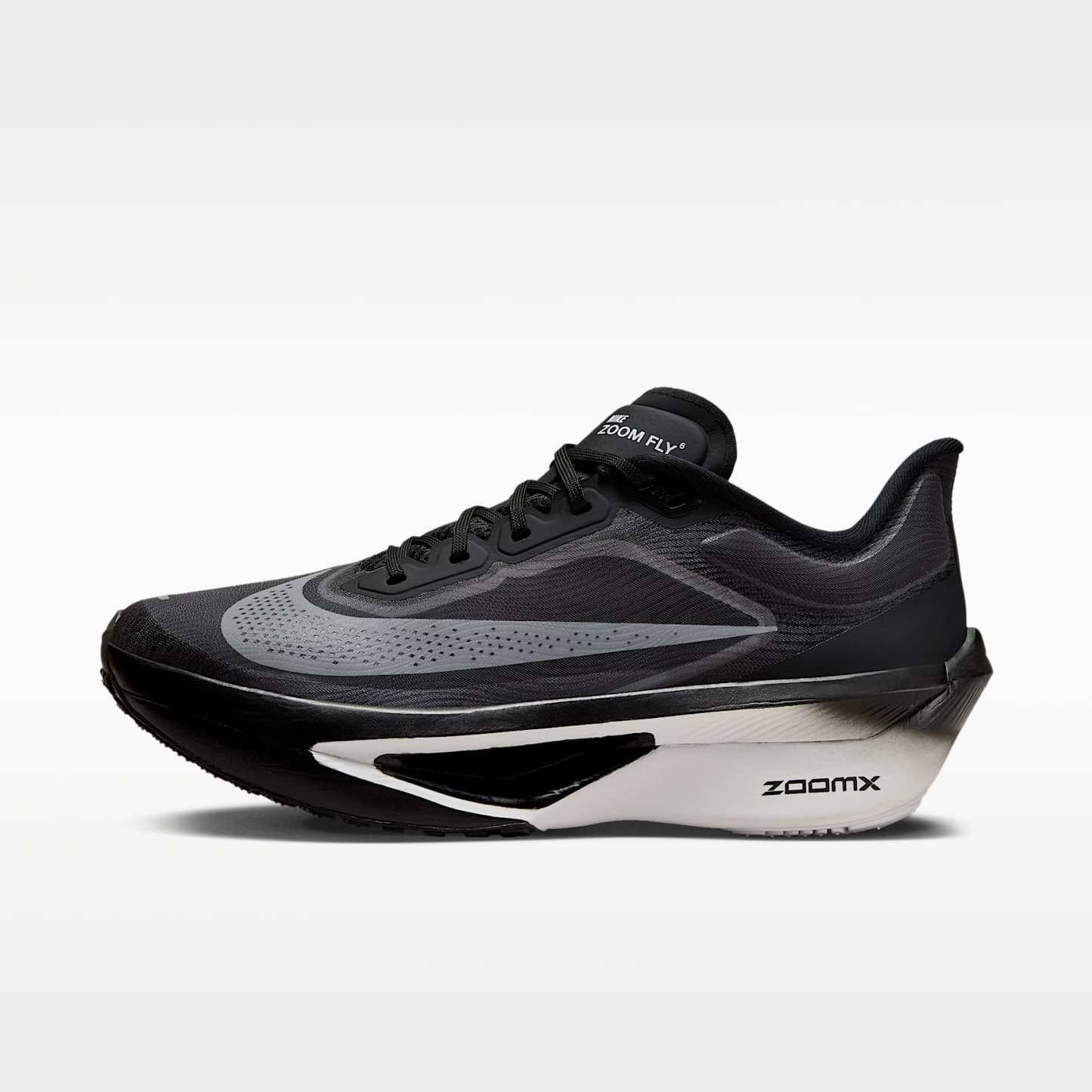 Nike Zoom Fly 6 Straßenlaufschuh für Wettkämpfe (Damen) – Schwarz/Light Smoke Grey/Weiß