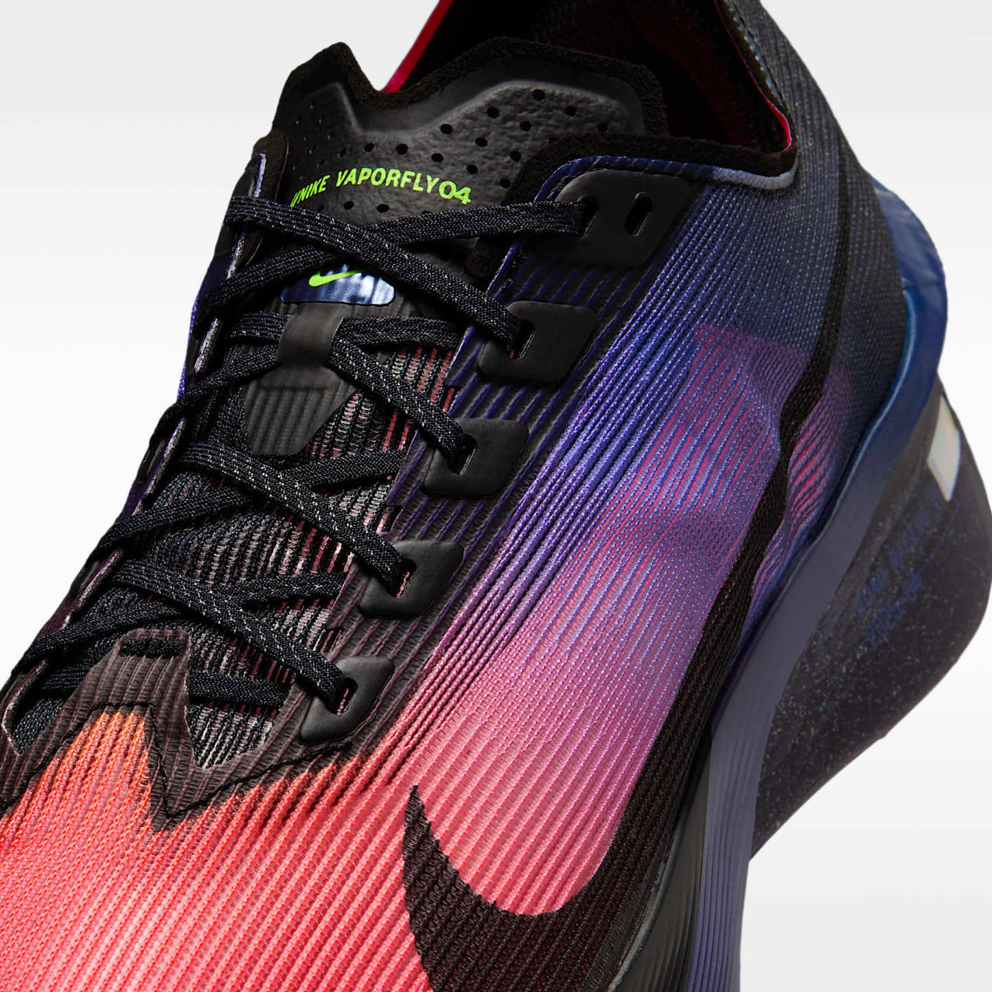 Nike Vaporfly 4 Glam Laufschuhe für Straßenwettkämpfe (Damen) – Dark Obsidian/Purple Dynasty/Flash Crimson/Schwarz