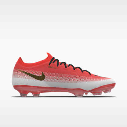 Nike Mercurial Vapor 17 Elite By You personalisierbarer Low-Top-Fußballschuh für normalen Rasen – Bright Crimson/Weiß [3389900446]