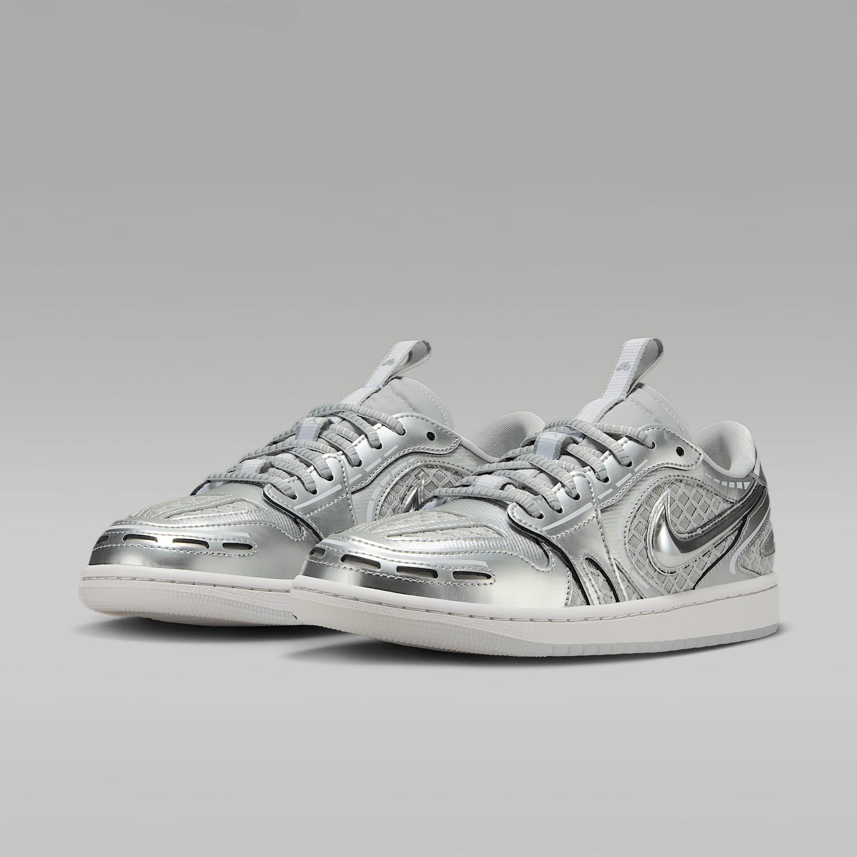 Air Jordan 1 Low Method of Make Schuh (Damen) – Neutral Grey/Weiß/Pewter Grey/Metallic Silver