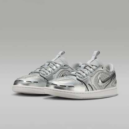 Air Jordan 1 Low Method of Make Schuh (Damen) – Neutral Grey/Weiß/Pewter Grey/Metallic Silver