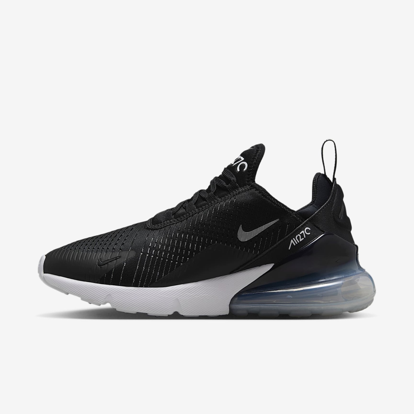 Nike Air Max 270 Damenschuh – Schwarz/Weiß/Metallic Silver