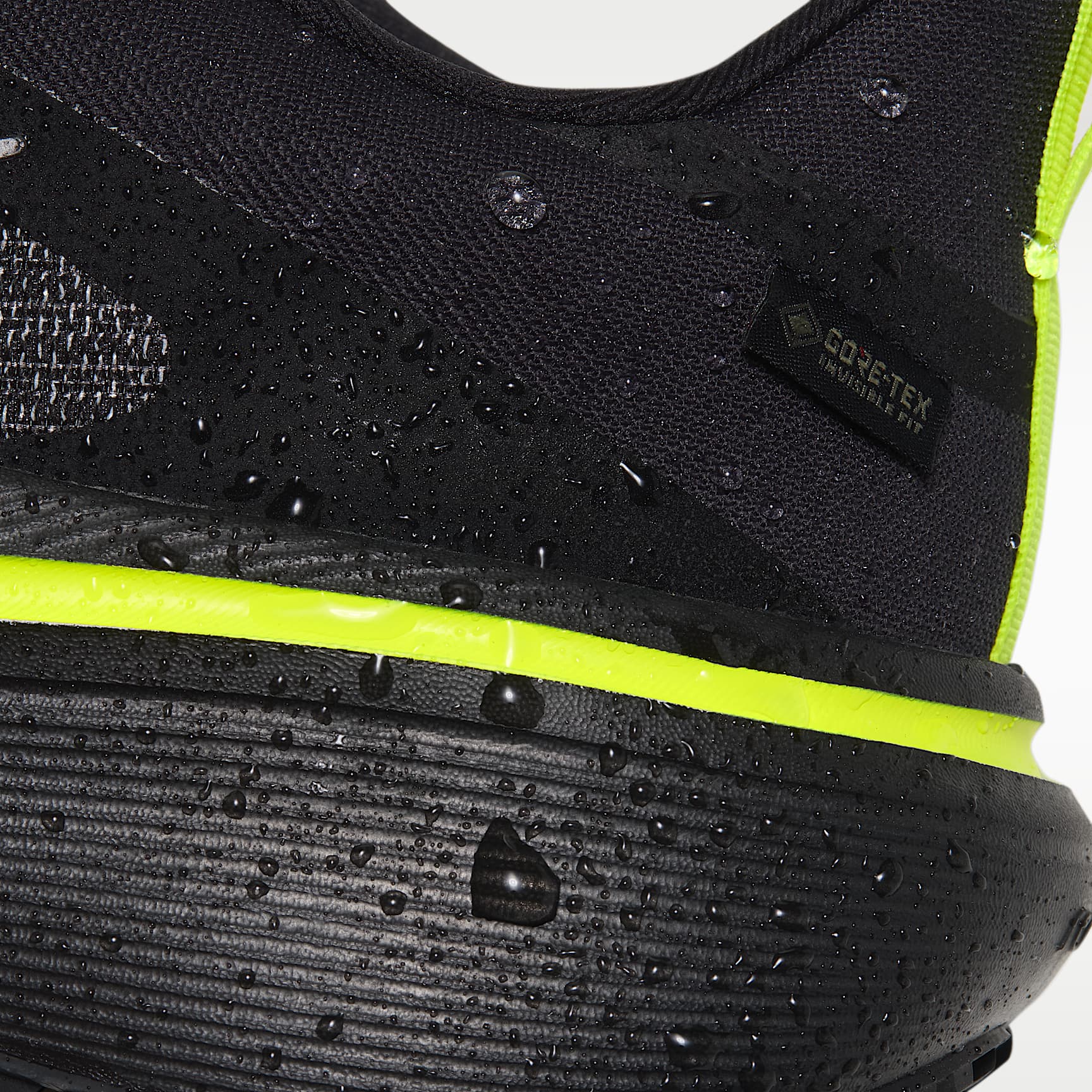 Nike Pegasus 42 GORE-TEX wasserdichter Straßenlaufschuh (Herren) – Schwarz/Lemon Venom/Metallic Dark Grey