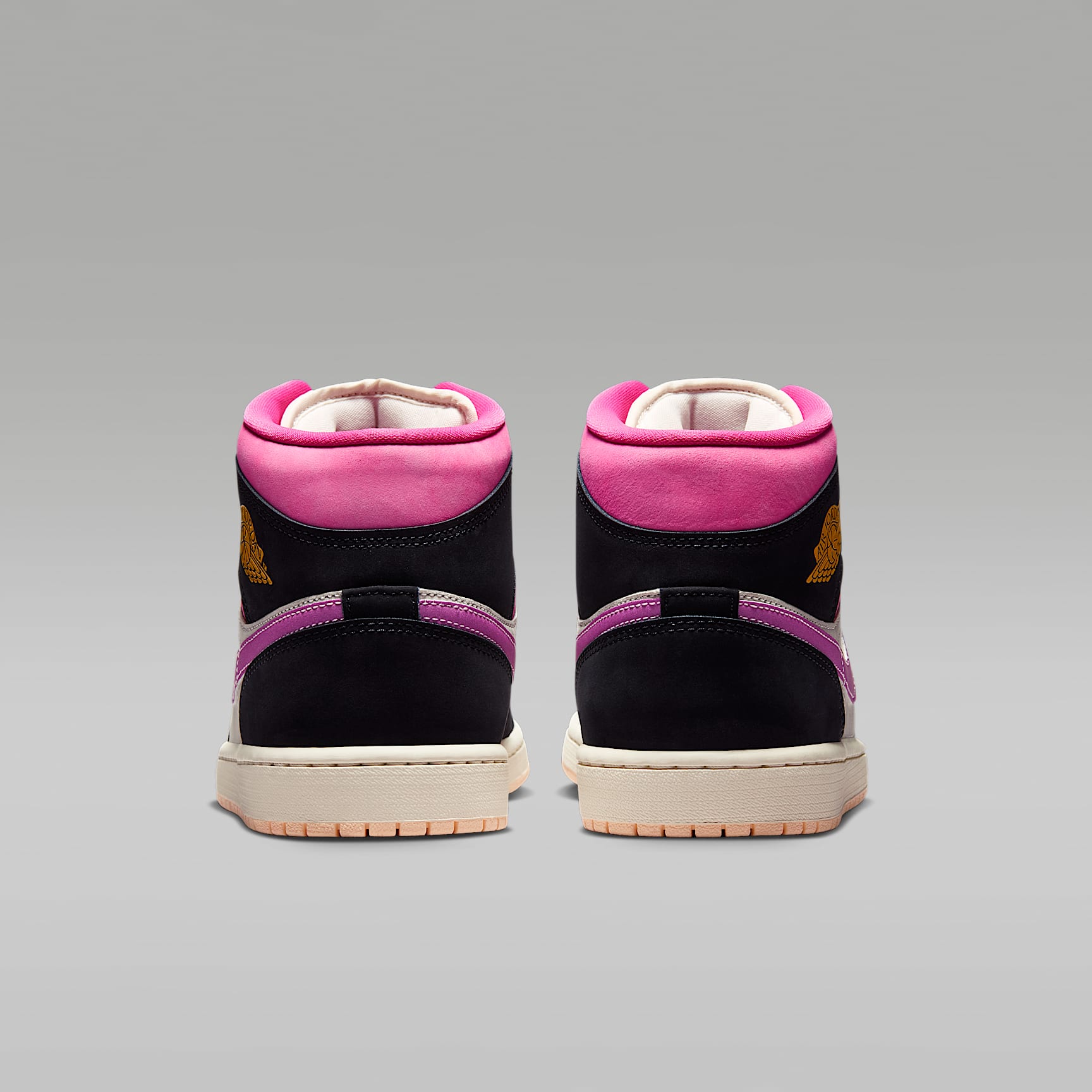 Air Jordan 1 Mid SE Schuh (Herren) – Schwarz/Sail/Pinksicle/University Gold