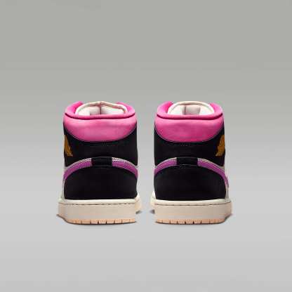 Air Jordan 1 Mid SE Schuh (Herren) – Schwarz/Sail/Pinksicle/University Gold